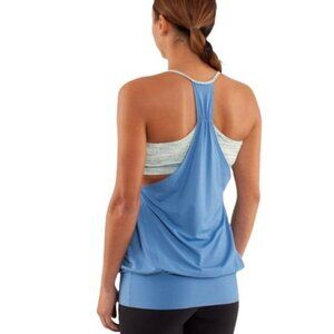 Lululemon No Limits Tank Limitless Blue / Wee Are From Space Polar Cream size 8